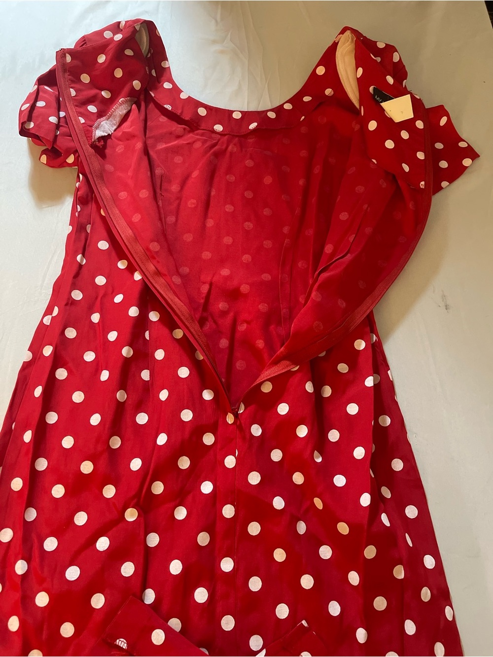My Michelle Red Polka Dot Dress Size 11/12 A-Line Short Sleeve Retro Fit & Flare - Picture 8 of 8